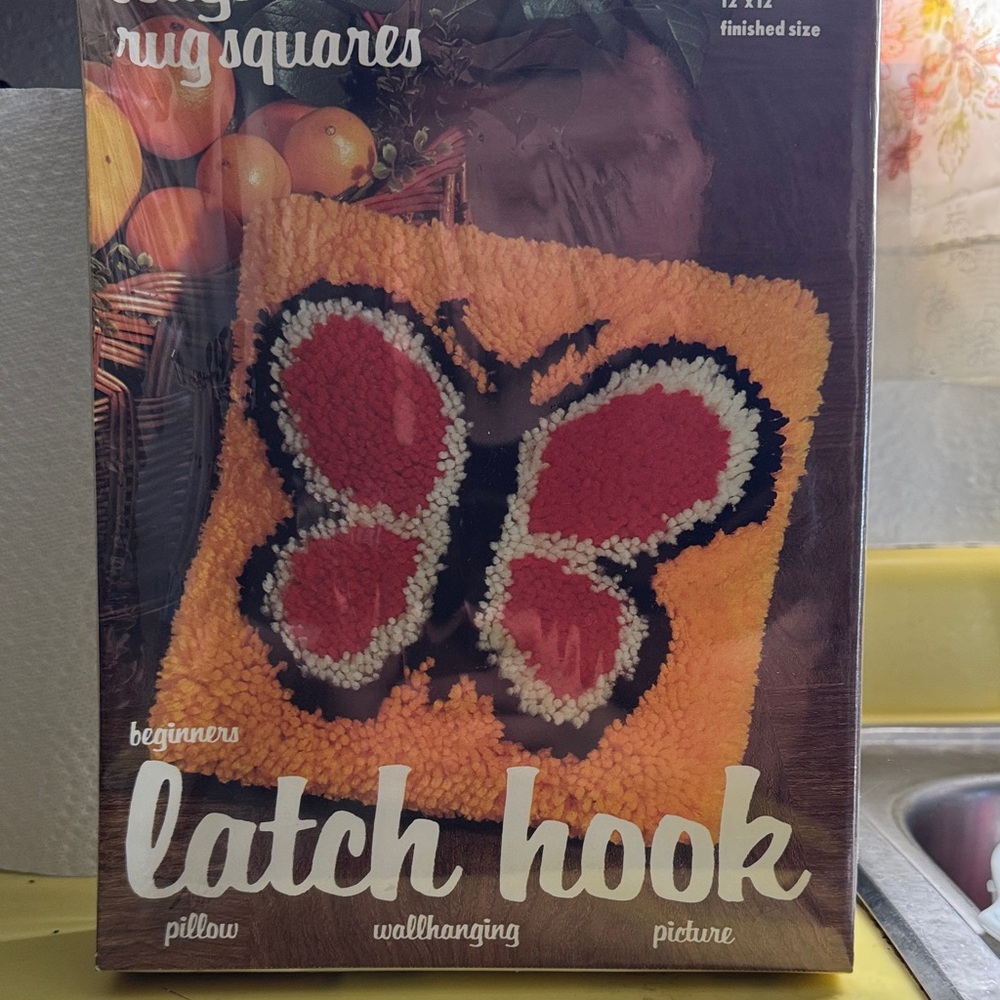 Vibrant Butterfly Latch Hook Kit - Red and Black